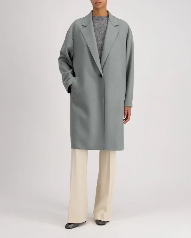 OVERSIZED CASHMERE BLEND COAT / SAGE GREEN