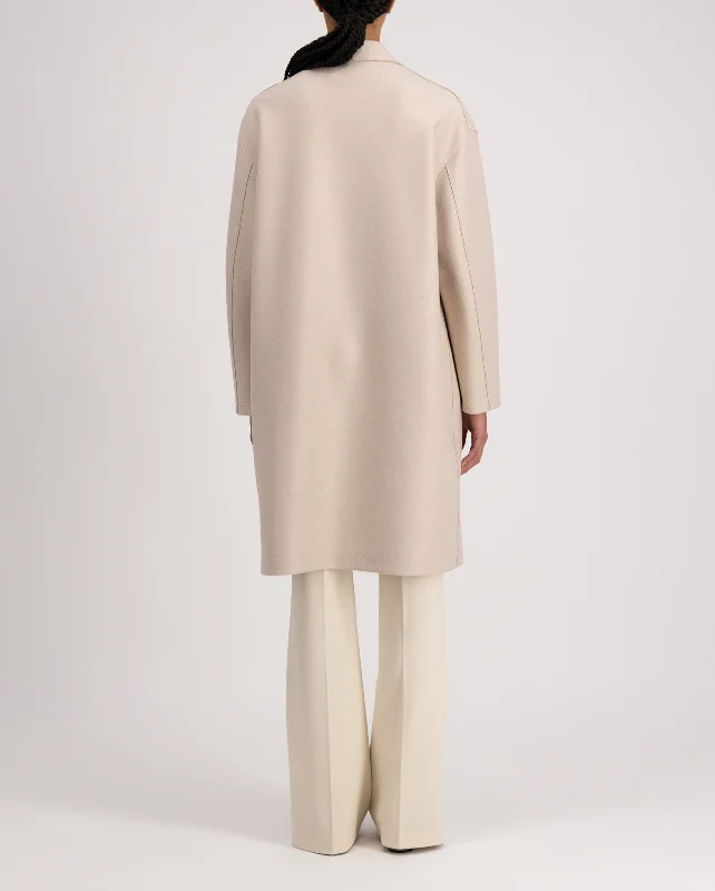 OVERSIZED PRESSED WOOL COAT / ALMOND