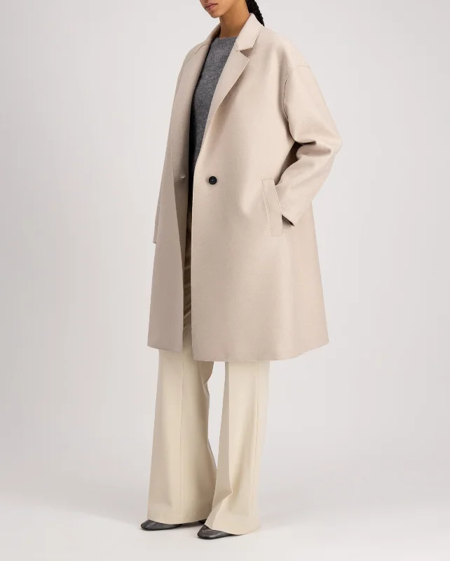 OVERSIZED PRESSED WOOL COAT / ALMOND