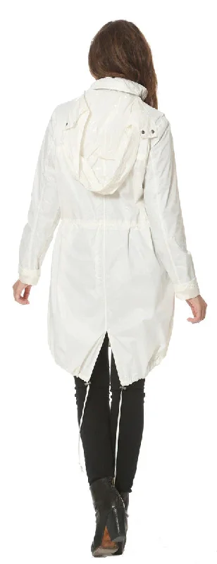 Rain coat, Wind breaker Water resistant - WHITE   Sabrina