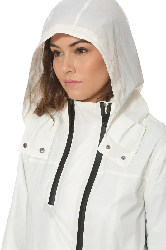 Rain coat, Wind breaker Water resistant - WHITE   Sabrina