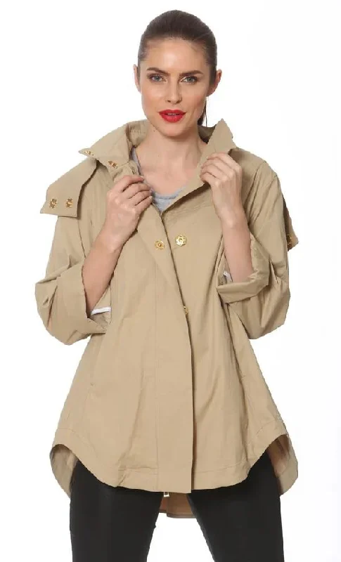 Rain coat, Wind breaker water resistant - KHAKI   Savina