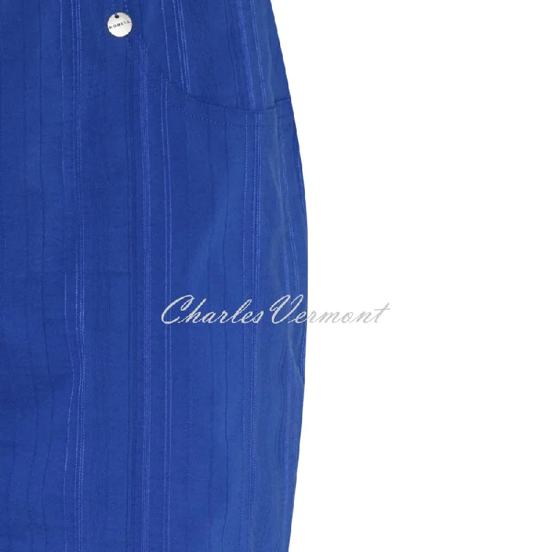 Robell Bella 05 Seersucker Bermuda Short 52643-54554-67 (Royal Blue)