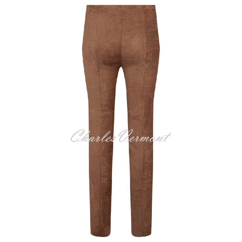 Robell Rose Full Length Super Slim-leg Trouser 51673-54451-18 (Tan Faux Suede)