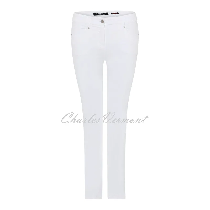 Robell Star 09 - 7/8 Cropped Denim Jean 51474-5448-10 (White Denim)