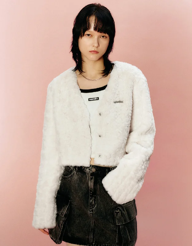 V-Neck Furry Coat