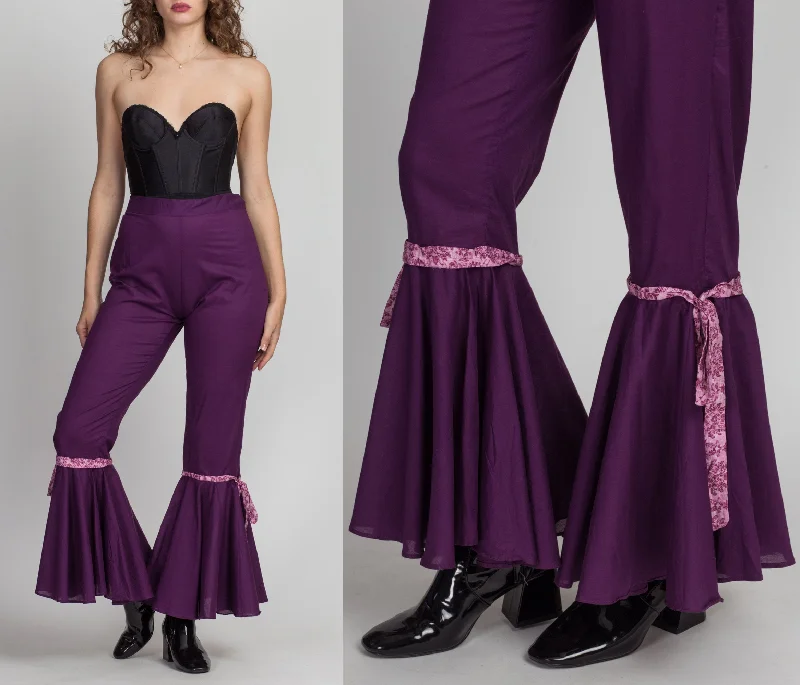 Y2K Does 70s Purple Hippie Bell Bottoms - Medium, 30.5""