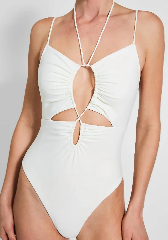 Domino Full Piece Swimsuit In White