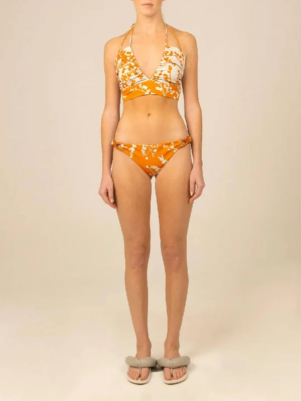 Idina Bikini Bottom In Orange Blossom Branch