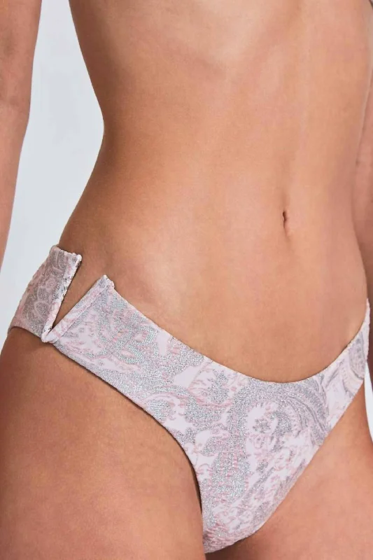 Martha Bikini Bottom In Pink And Silver