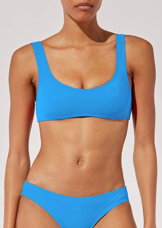 The Elle Top In Fluorescent Blue