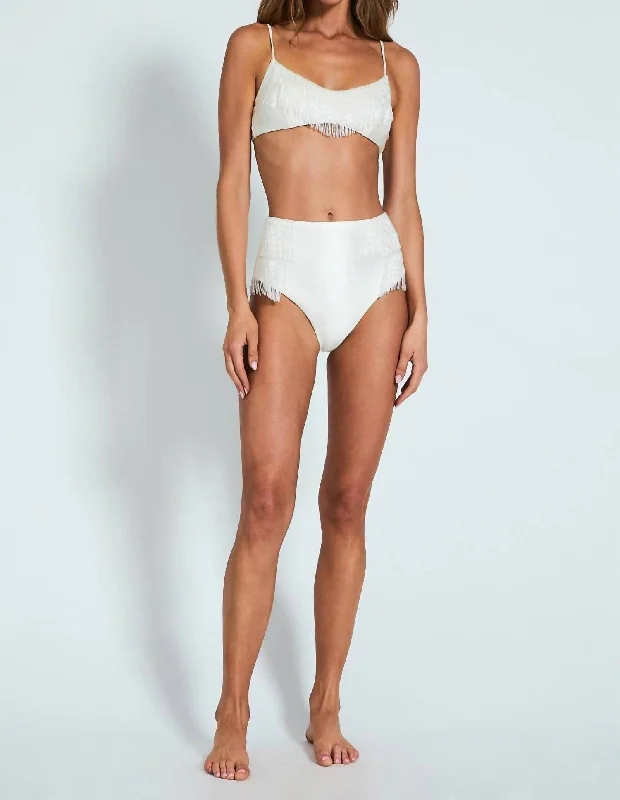 Vivienne Bikini Bottom In Off-White Satin