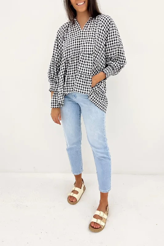 Corey Top Black Gingham