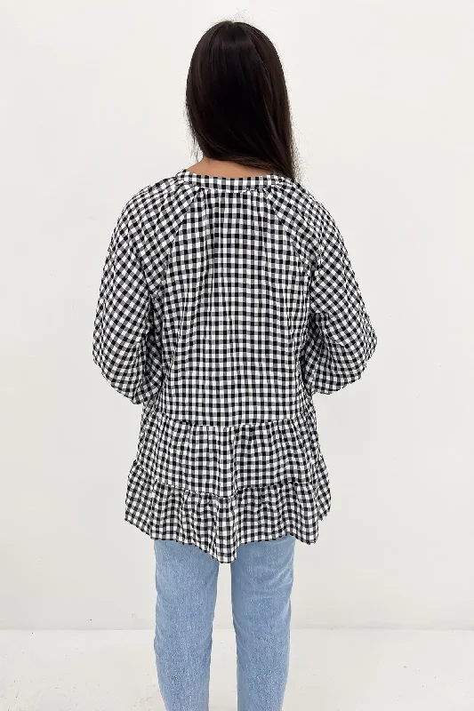 Corey Top Black Gingham