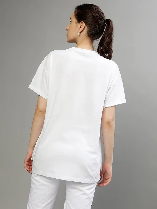 Dkny White Fashion Printed Regular Fit T-Shirt