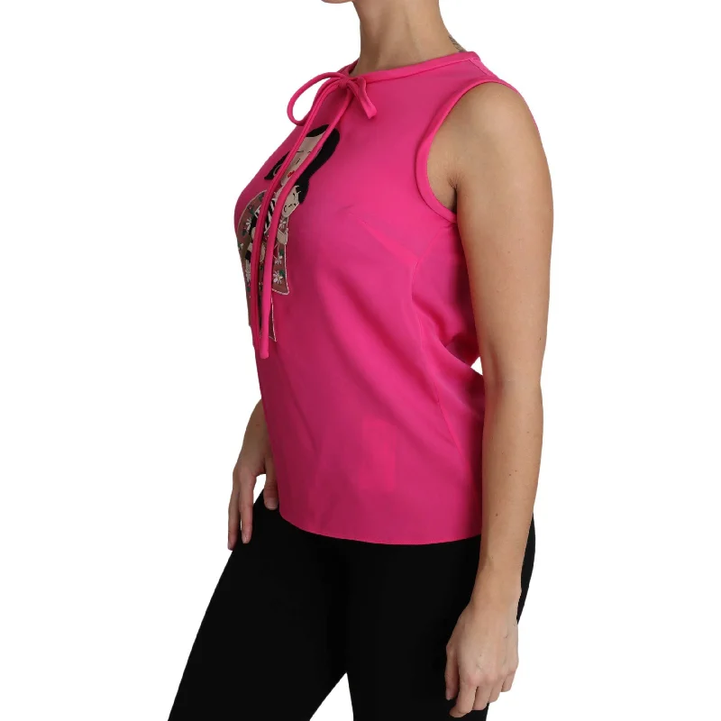 Dolce & Gabbana Elegant Pink Silk Family Tank Top Shirt