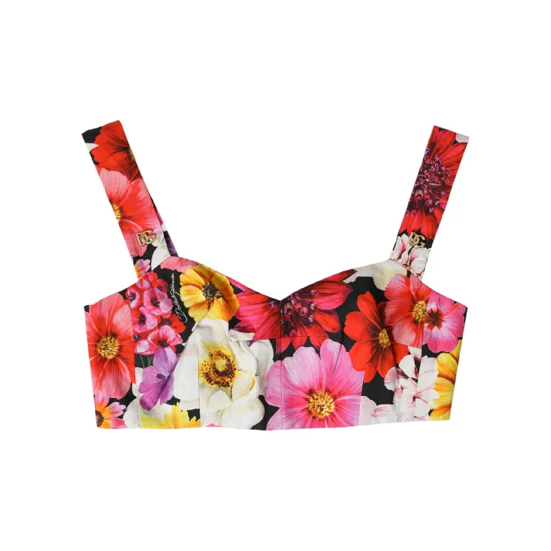 Dolce & Gabbana Exquisite Floral Bustier Crop Top