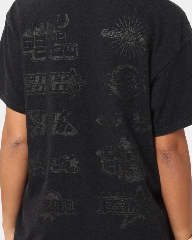 Goat Crew Stacked Logo Vintage T-Shirt Black Wash