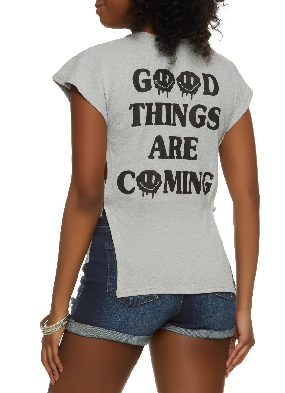 Good Things Are Coming Side Tie Tee