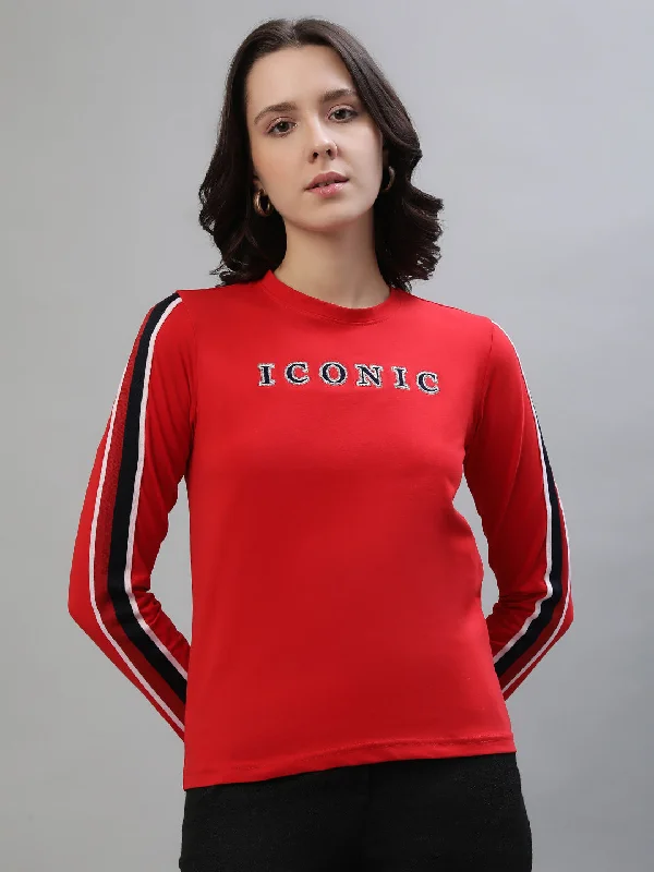 Iconic Red Fashion Logo Regular Fit T-Shirt