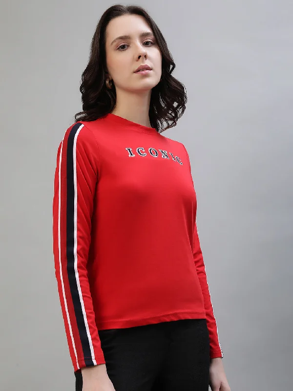 Iconic Red Fashion Logo Regular Fit T-Shirt