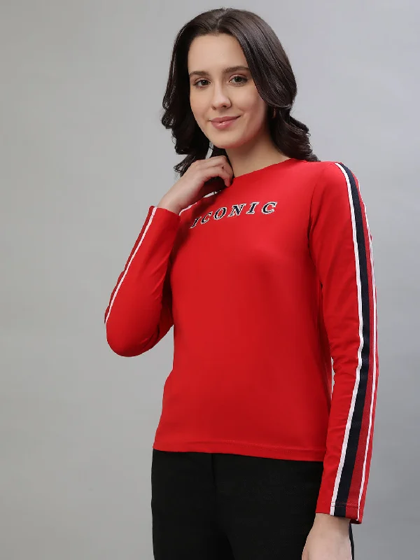 Iconic Red Fashion Logo Regular Fit T-Shirt