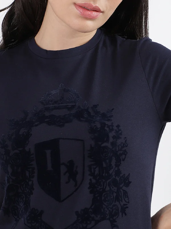 Iconic Navy Fashion Printed Regular Fit T-Shirt