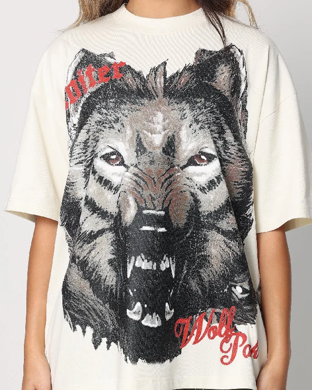 Loiter Wolf Pack Vintage T-Shirt Ecru