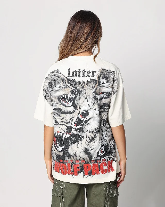 Loiter Wolf Pack Vintage T-Shirt Ecru