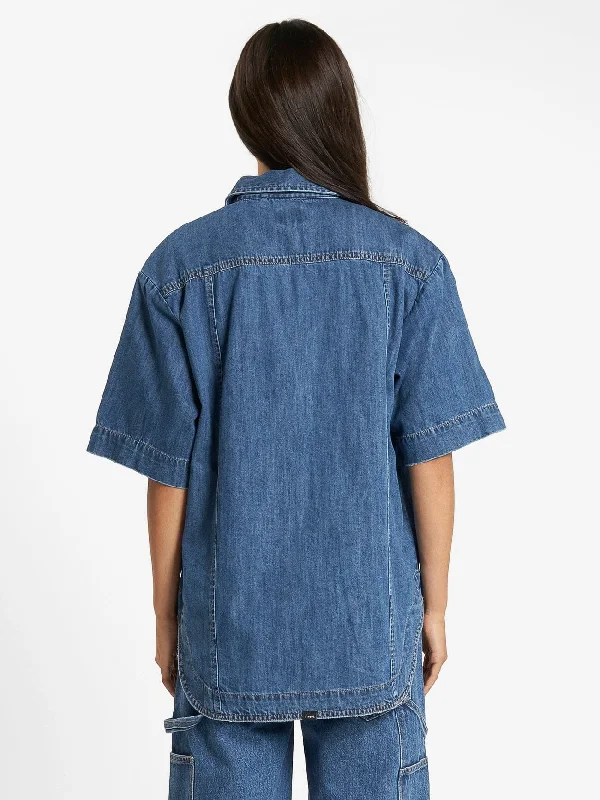 Louise Denim Shirt - Rinsed Blue