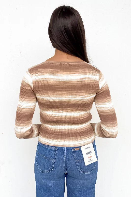 Marnie Long Sleeve Top Ombre Mocha