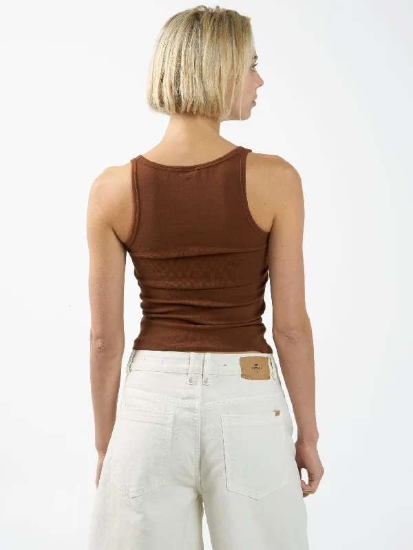 Minimal Thrills Scoop Tank - Chestnut