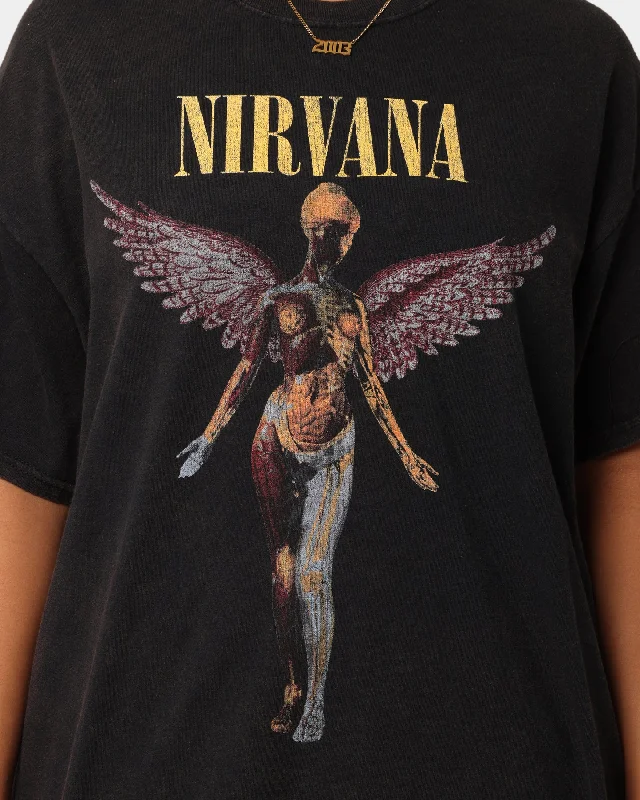 Nirvana In Utero Vintage T-Shirt Black Wash