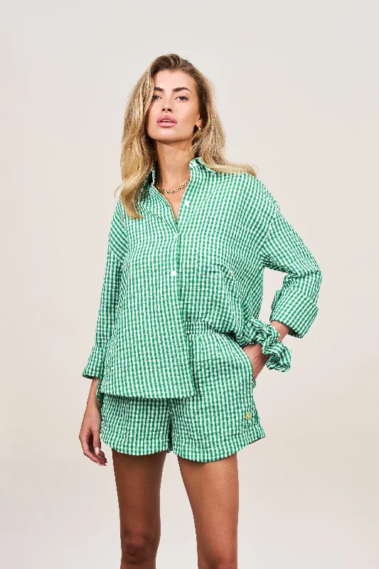 OVERSIZED GINGHAM SHIRT - GREEN