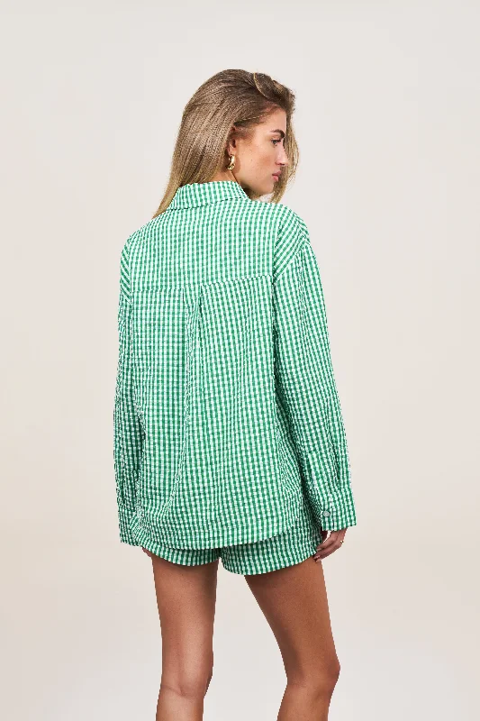 OVERSIZED GINGHAM SHIRT - GREEN