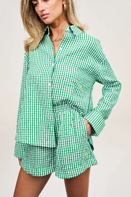 OVERSIZED GINGHAM SHIRT - GREEN