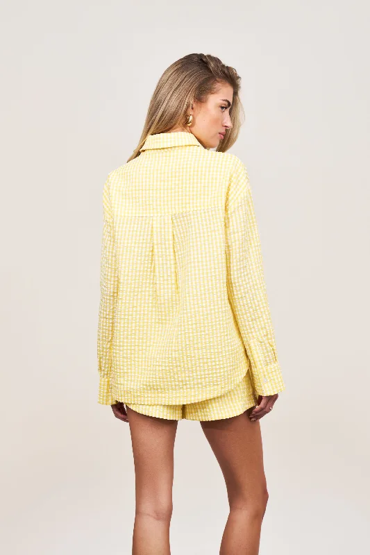 OVERSIZED GINGHAM SHIRT - YELLOW