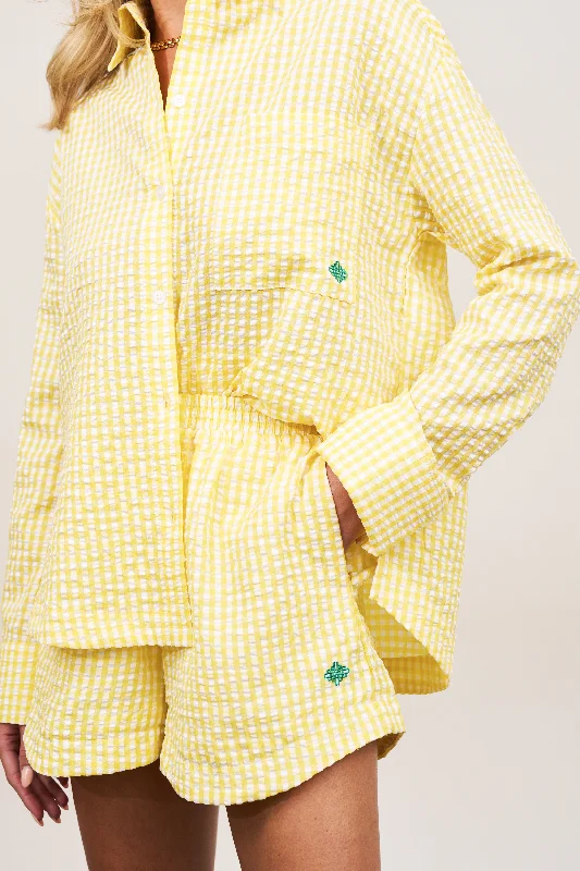 OVERSIZED GINGHAM SHIRT - YELLOW