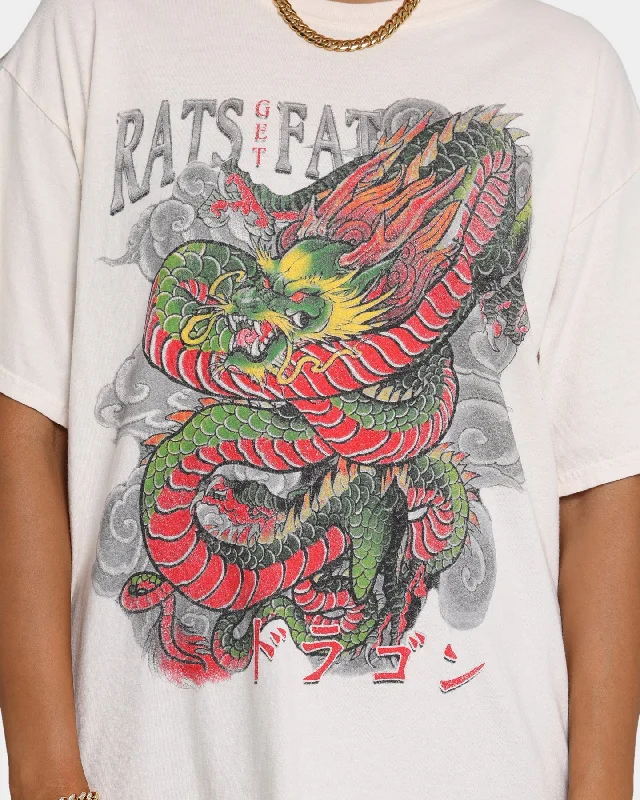 Rats Get Fat Dragon Vintage T-Shirt Off White