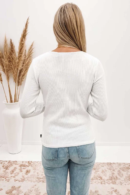 Rib Long Sleeve White