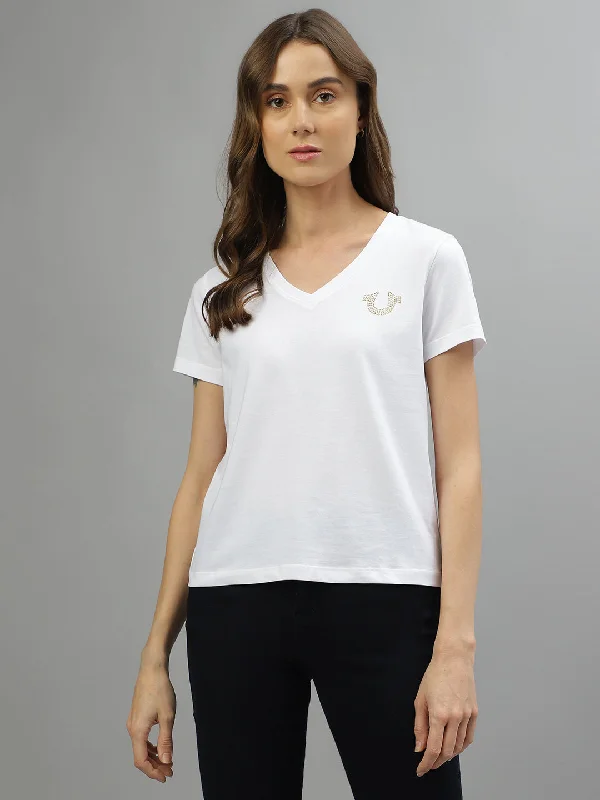 True Religion White Fashion Regular Fit T-Shirt