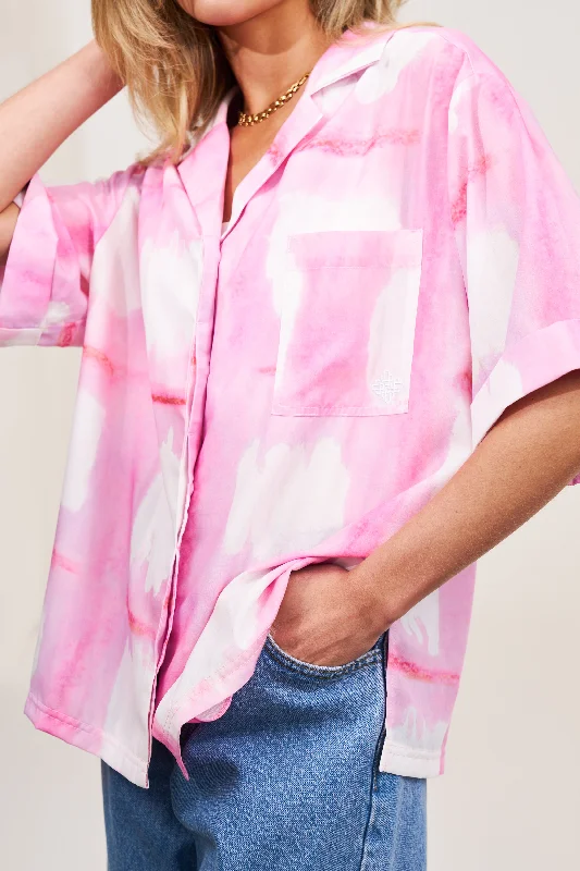 WATERCOLOUR EMBLEM SHIRT - PINK