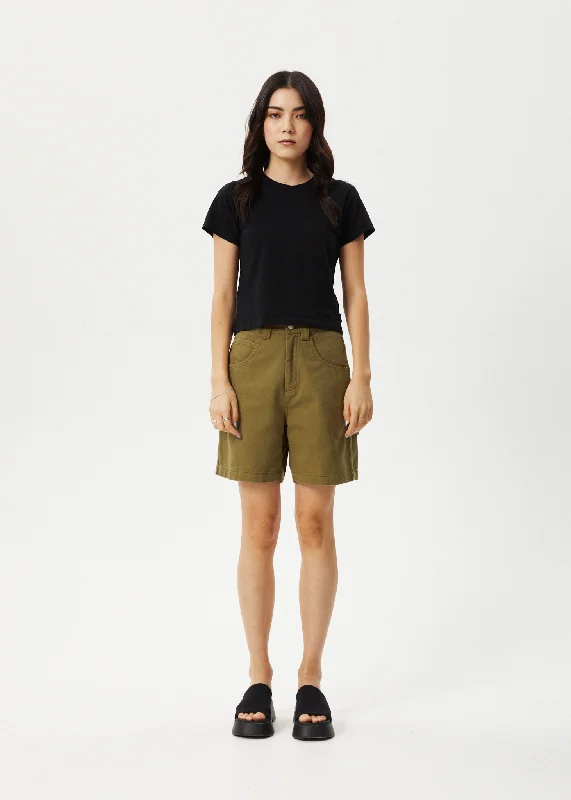 AFENDS Womens Emilie - Carpenter Shorts - Military