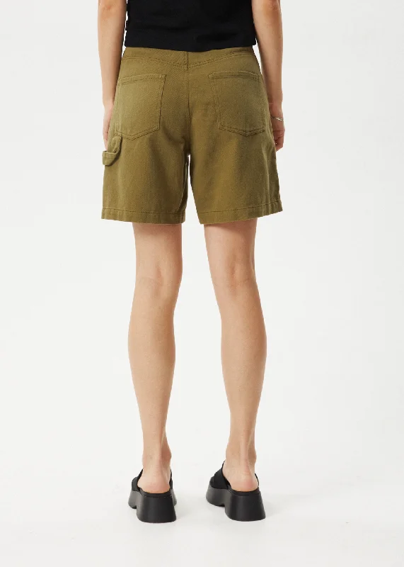 AFENDS Womens Emilie - Carpenter Shorts - Military