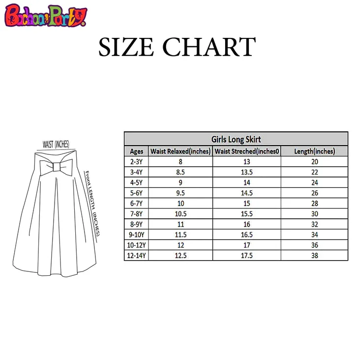 Girls Digital Print Cotton Long Skirt - Multi