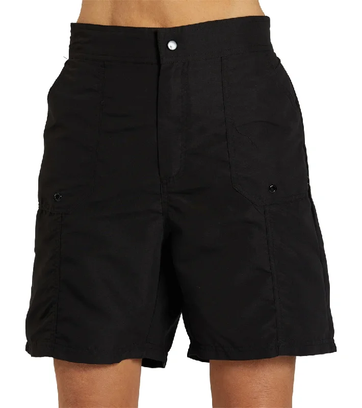 Maxine Chlorine Resistant Long Board Shorts Black