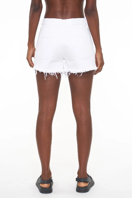 Nova High Rise Cut Off Short - Pearl Distressed