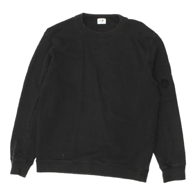 CP Company Mens Black Crew Neck Sweatshirt | Vintage High End Designer Jumper