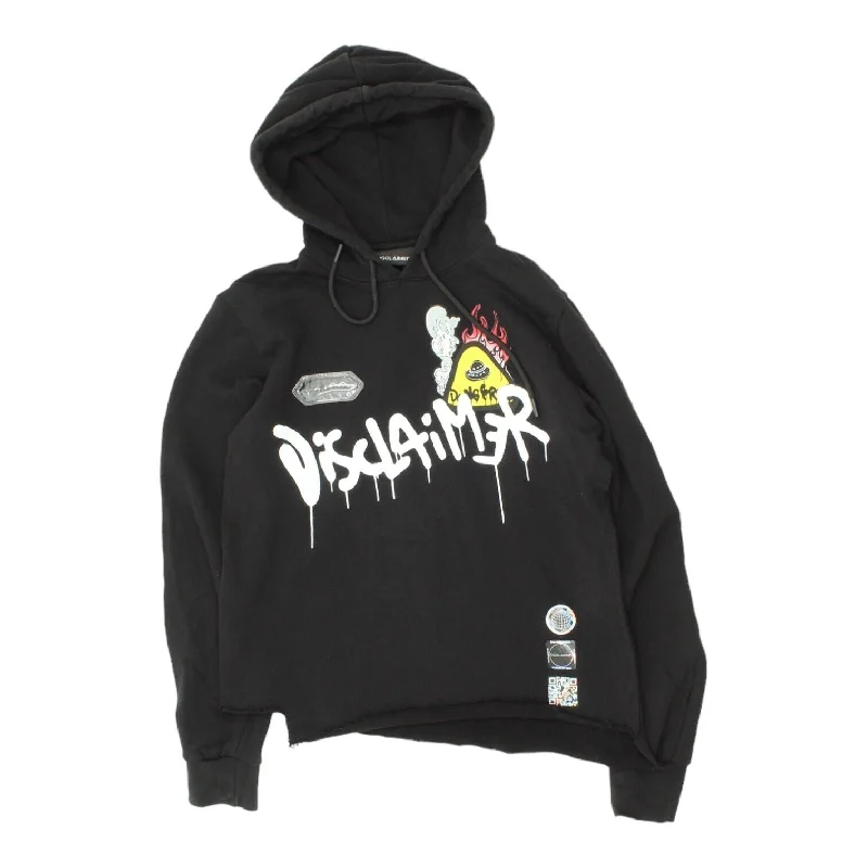 Disclaimer The Alien Is Coming Mens Black Hoodie | Designer Street Wear Graffiti