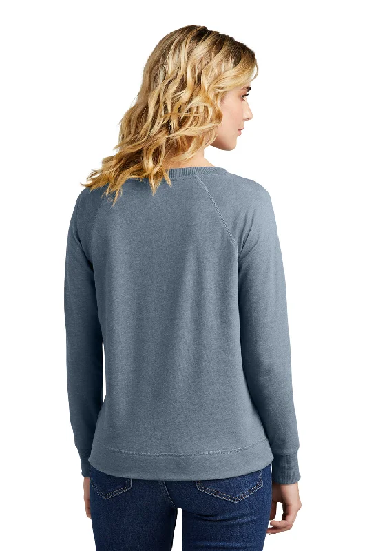 District Womens French Terry Crewneck Sweatshirt - Heather Flint Blue